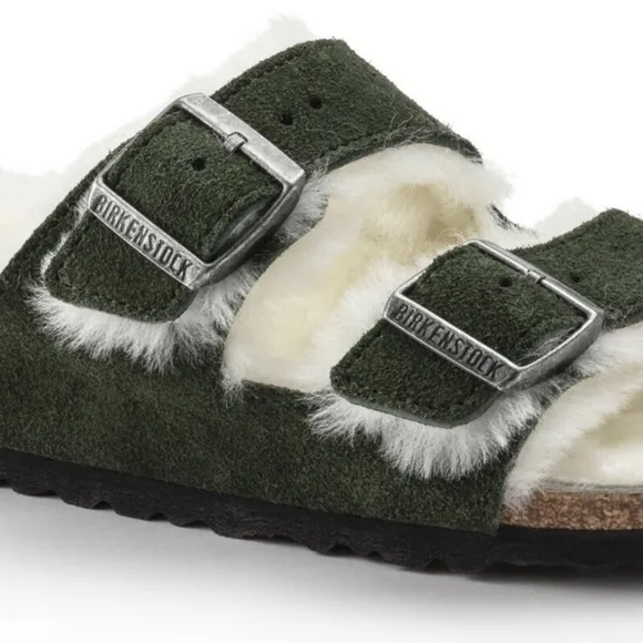 Birkenstock × Arizona Shearling Suede Sandals