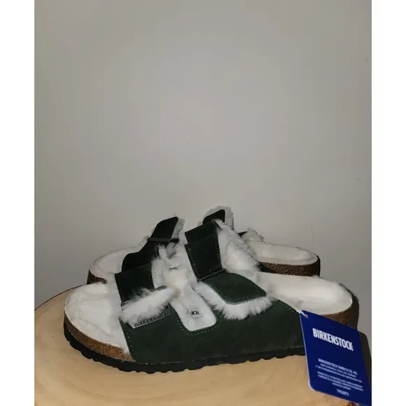 Birkenstock × Arizona Shearling Suede Sandals