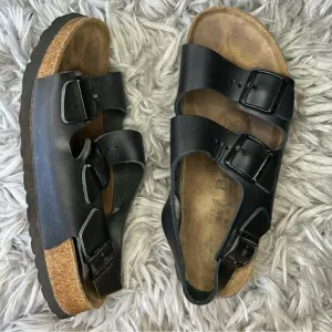 Birkenstock Betula Milano black slingback buckle sandals women’s shoe size 10