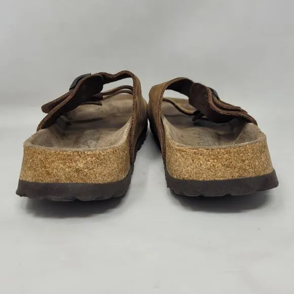 Birkenstock Betula Sandals Womens EU40 US9.5 Brown Nubuck Triple Straps Buckles