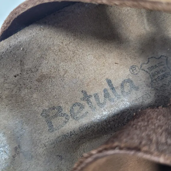 Birkenstock Betula Sandals Womens EU40 US9.5 Brown Nubuck Triple Straps Buckles