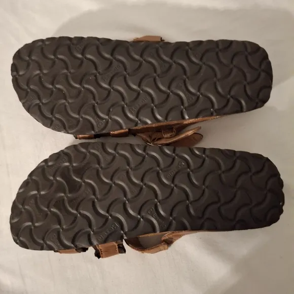 Birkenstock Betula Women's Brown Leather Sandals with Studded Ruffled Straps