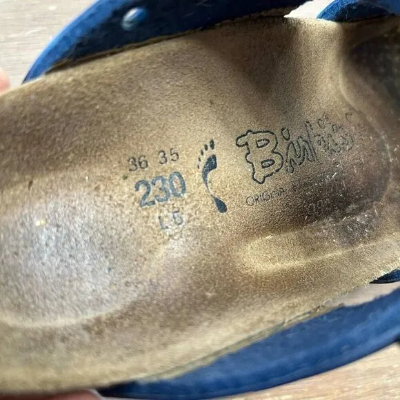 Birkenstock Birki's Freeport Sandals women's size 5 (36) navy blue leather