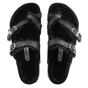 Birkenstock Black Mayari Shearling Thong Sandals Size 41 Men’s Size 8