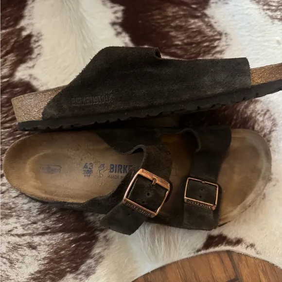 Birkenstock Dark Brown Suede Sandals