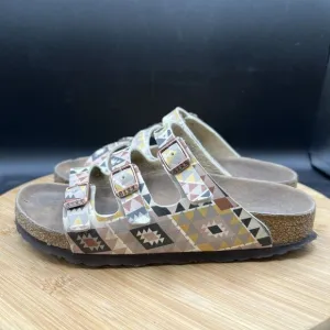 Birkenstock Florida Women’s Size 4 Buckle Straps Slip On Sandals Aztec Shoes