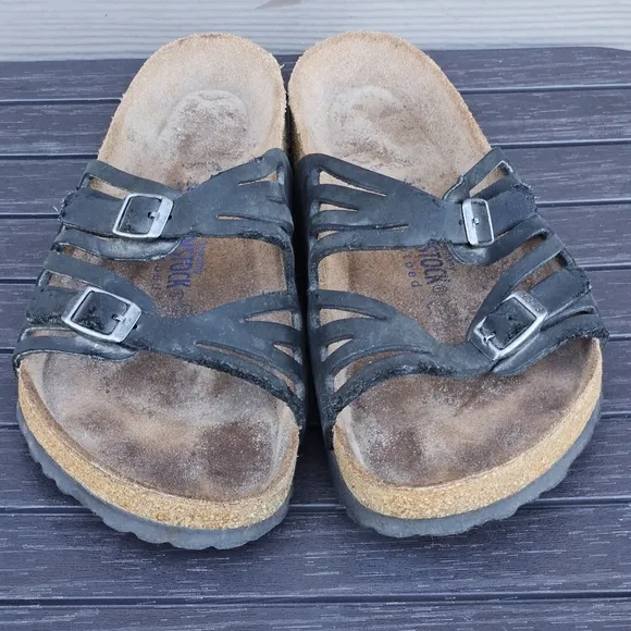 Birkenstock Granada Sandals Black Size 38 Narrow SEE DESCRIPTION