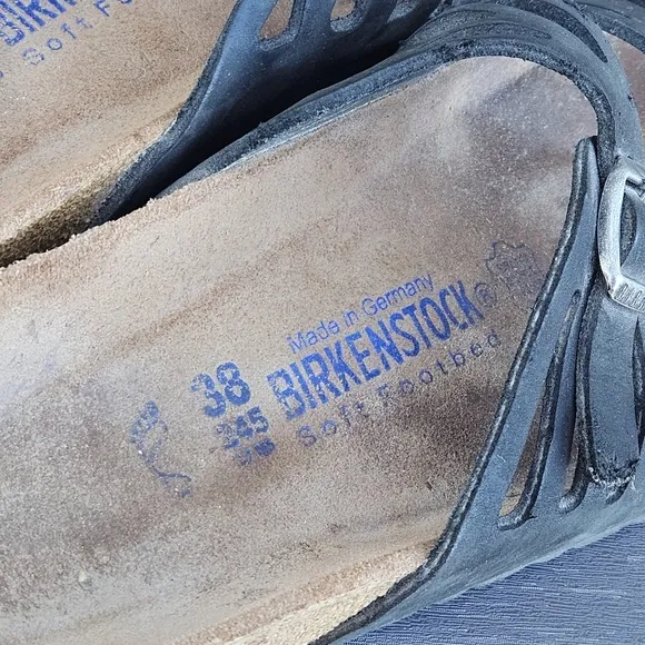 Birkenstock Granada Sandals Black Size 38 Narrow SEE DESCRIPTION