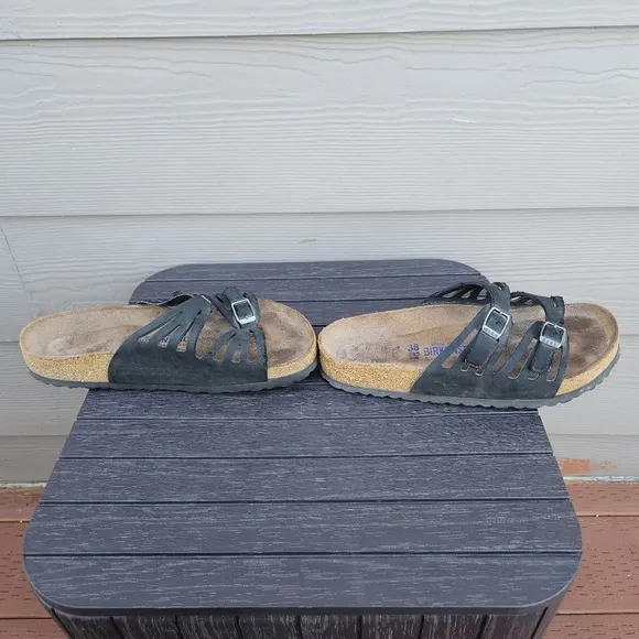 Birkenstock Granada Sandals Black Size 38 Narrow SEE DESCRIPTION