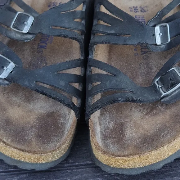 Birkenstock Granada Sandals Black Size 38 Narrow SEE DESCRIPTION