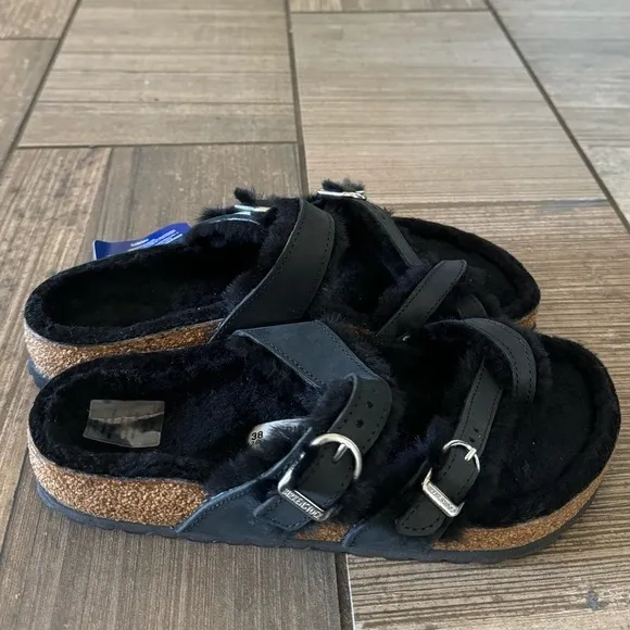 Birkenstock Mayari Shearling Natural Leather Oiled sandals size 7