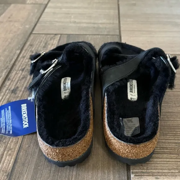 Birkenstock Mayari Shearling Natural Leather Oiled sandals size 7