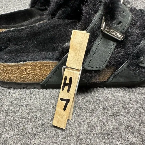 Birkenstock Mayari Shearling Sandals Womens 36 / US 5 Black Buckle Straps
