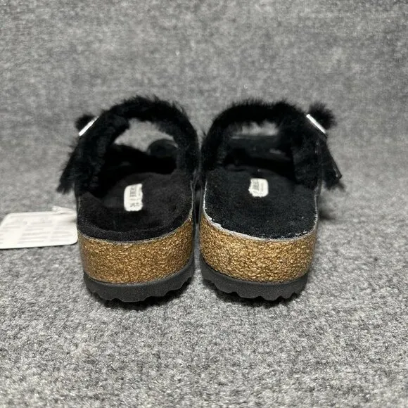 Birkenstock Mayari Shearling Sandals Womens 36 / US 5 Black Buckle Straps