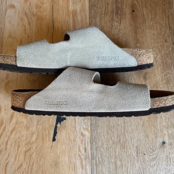 Birkenstock men’s Arizona Gray Softbed Suede Sandals Sz 43/10 price firm!
