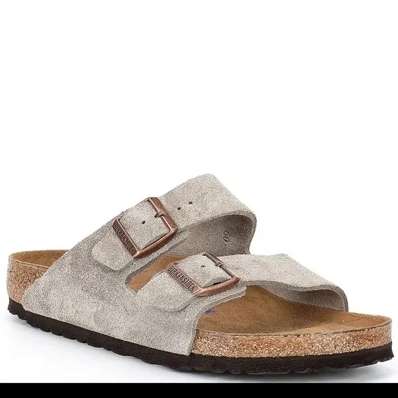 Birkenstock men’s Arizona Gray Softbed Suede Sandals Sz 43/10 price firm!