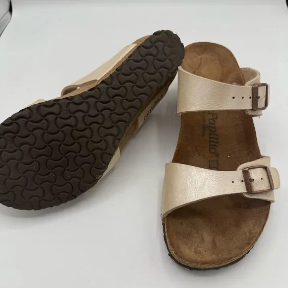 Birkenstock Papillio Ivory White Dorothy Birko-Flor Wedge Sandals