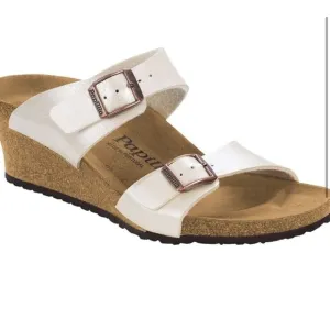 Birkenstock Papillio Ivory White Dorothy Birko-Flor Wedge Sandals