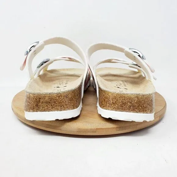 Birkenstock Sandals 39 Womens 8 Papillio White Red Cherries Shoes Buckle Straps
