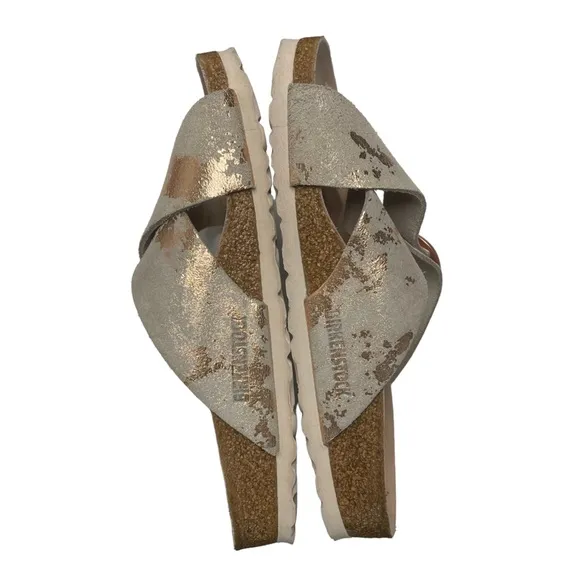 BIRKENSTOCK Siena Suede Leather Gold Rose Sandals EU 37 US 6-6.5