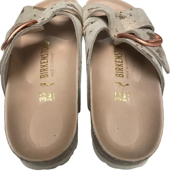 BIRKENSTOCK Siena Suede Leather Gold Rose Sandals EU 37 US 6-6.5