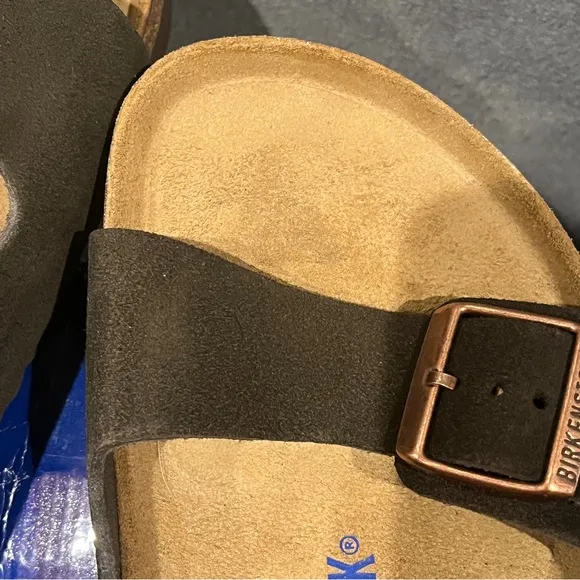 Birkenstock Women’s Arizona Sandals Mocha Suede Leather Soft Footbed Size 10 US