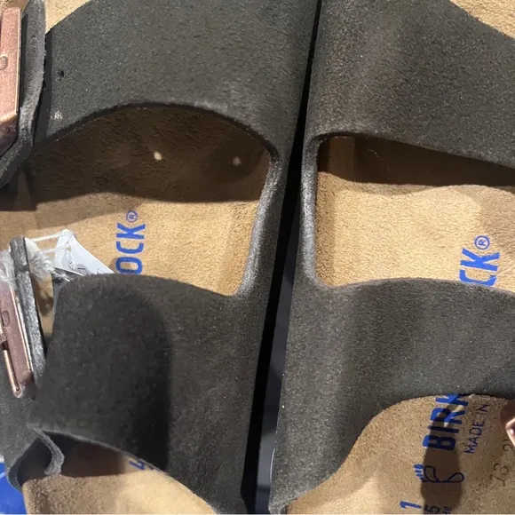 Birkenstock Women’s Arizona Sandals Mocha Suede Leather Soft Footbed Size 10 US