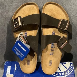 Birkenstock Women’s Arizona Sandals Mocha Suede Leather Soft Footbed Size 10 US