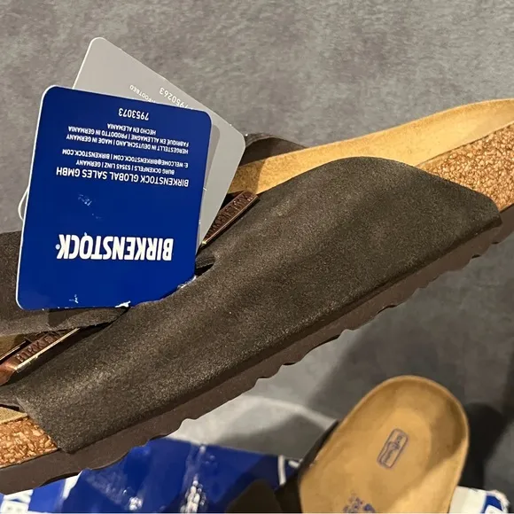 Birkenstock Women’s Arizona Sandals Mocha Suede Leather Soft Footbed Size 10 US