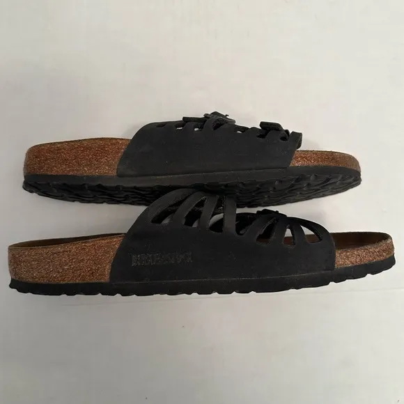 Birkenstocks Granada Sandals Woman's Size EU 40 Black Softbed Great Condition