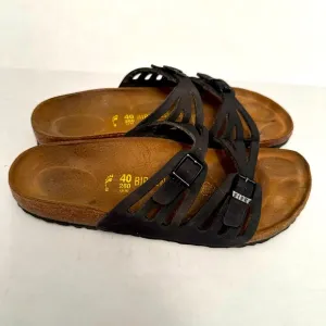 Birkenstocks Granada Sandals Woman's Size EU 40 Black Softbed Great Condition