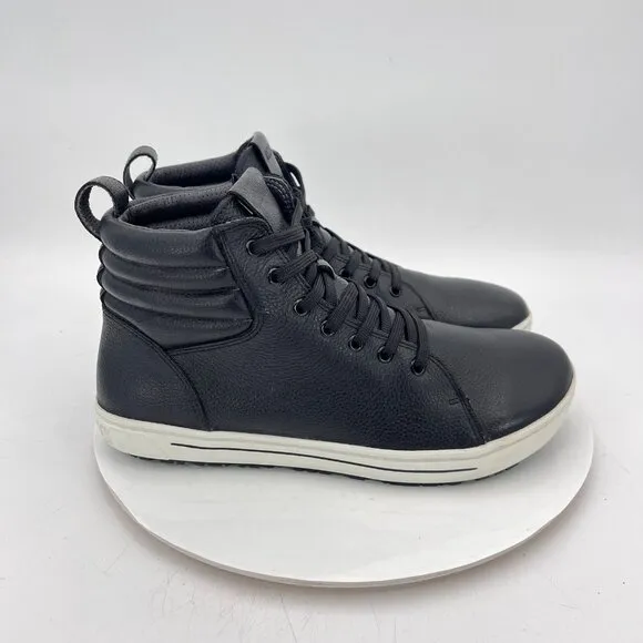 Birkestock Q0700 Men Size 10 Black Leather High Top Resistant Outsole Ankle Boot
