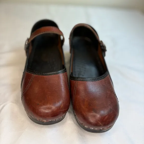 Black Cherry Dansko Pro Marcelle Mary Jane Clog Sandals Straps