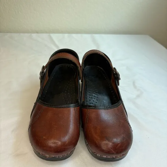 Black Cherry Dansko Pro Marcelle Mary Jane Clog Sandals Straps