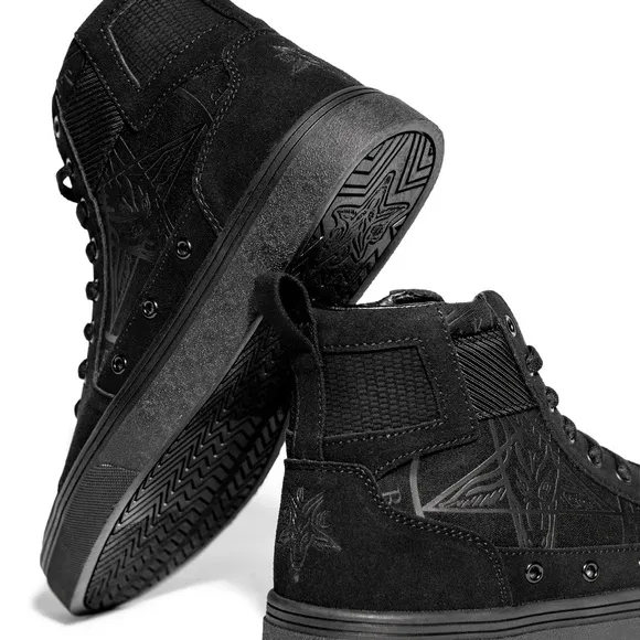 Black High-Top Men's Shoes
