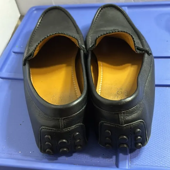 Black Leather Men's Loafers Sz 9 VGUC