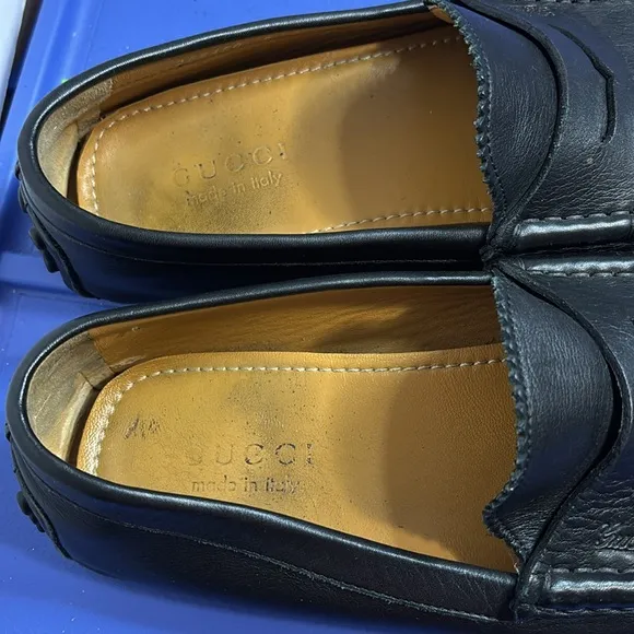 Black Leather Men's Loafers Sz 9 VGUC