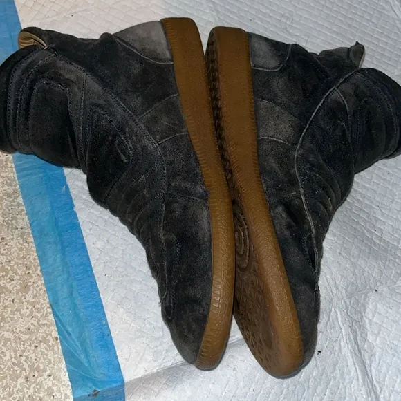 Black Suede High-Top Men's Shoes