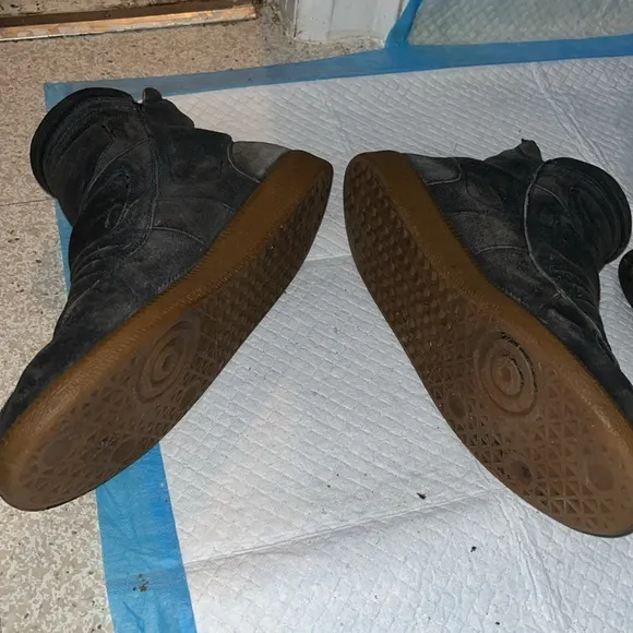 Black Suede High-Top Men's Shoes