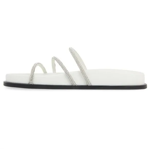 Black Suede Studio Jenna Embellished Leather Sandals (NIB)