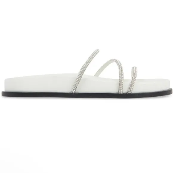 Black Suede Studio Jenna Embellished Leather Sandals (NIB)