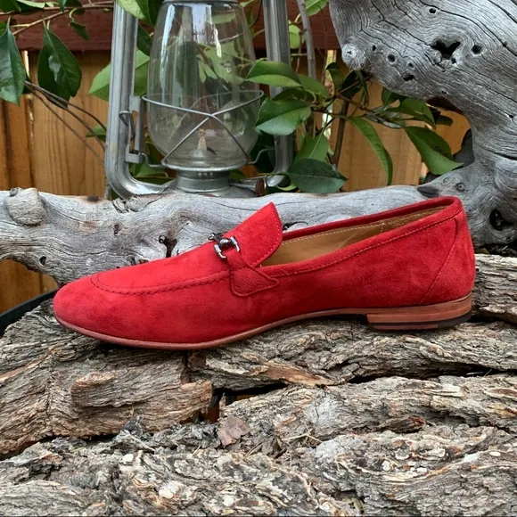 Bologna Navy Boot Stamped Red Velvet Loafers.