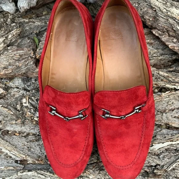 Bologna Navy Boot Stamped Red Velvet Loafers.