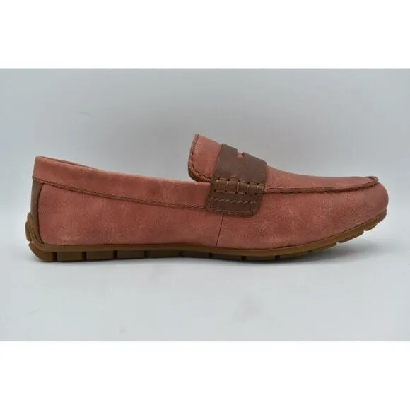 Born Mens Size 10 Andes Orange Brown Full Grain Leather Penny Loafers Shoes