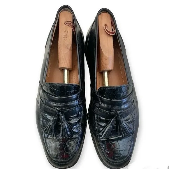Bostonian Florentine Tassel &amp; Kiltie Loafers Size Croc Embossed Leather 10.5W