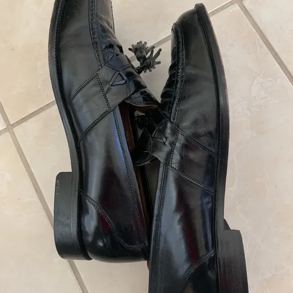 Bostonian Florentine Tassel &amp; Kiltie Loafers Size Croc Embossed Leather 10.5W