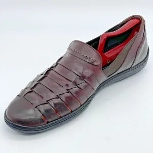 Bragano Woven Leather Oxford Loafers Men’s Shoes 11 M Brown Crafted In Italy