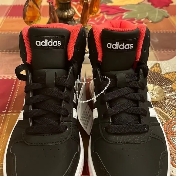 Brand New Adidas Boys Hoops Mid 2.0 Kids Boys Basketball Lace Up Sneakers Black