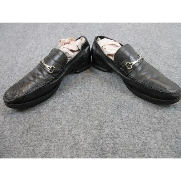Bruno Magli Loafers Mens Size‎ 11 M Black Leather Horsebit Dress Shoes Italy
