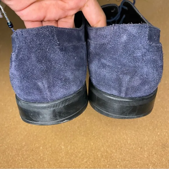 Bruno Magli Suede Shoes Loafers Dark Blue Size 9.5 Lace up